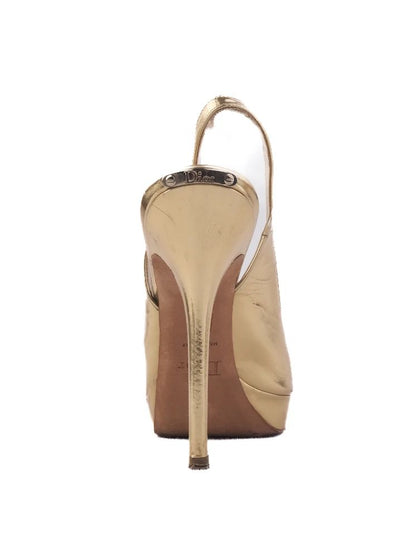Average Condition Dior Yellow Leather High-Heeled Slingback Size 39