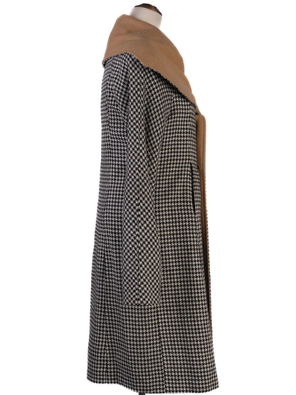 EXCELLENT Sportmax Houndstooth Wool Coat Size S with Shawl Collar