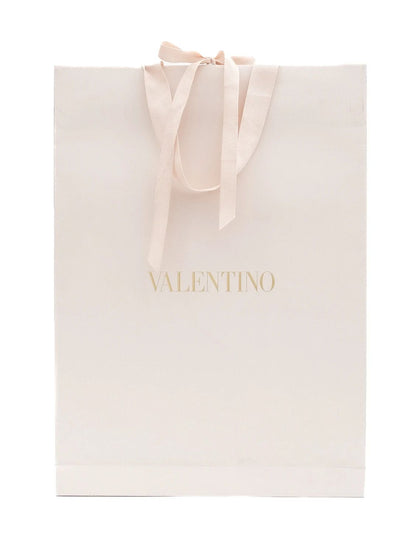 NEW Valentino Silk Scarf Combined Navy Blue & Beige with Logo