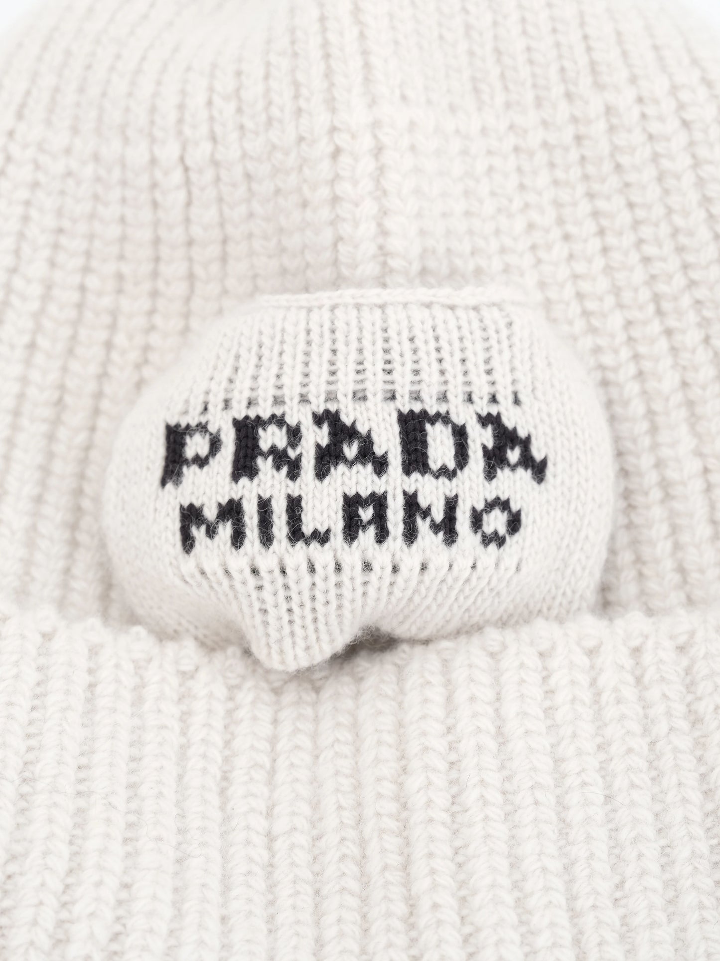 new prada gray wool kids beanie and scarf set size m