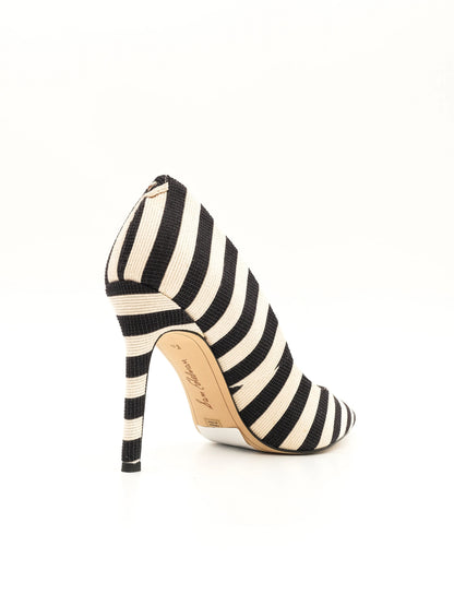 Excellent Sam Edelman Black & White Striped High-Heeled Shoe Size 38.5