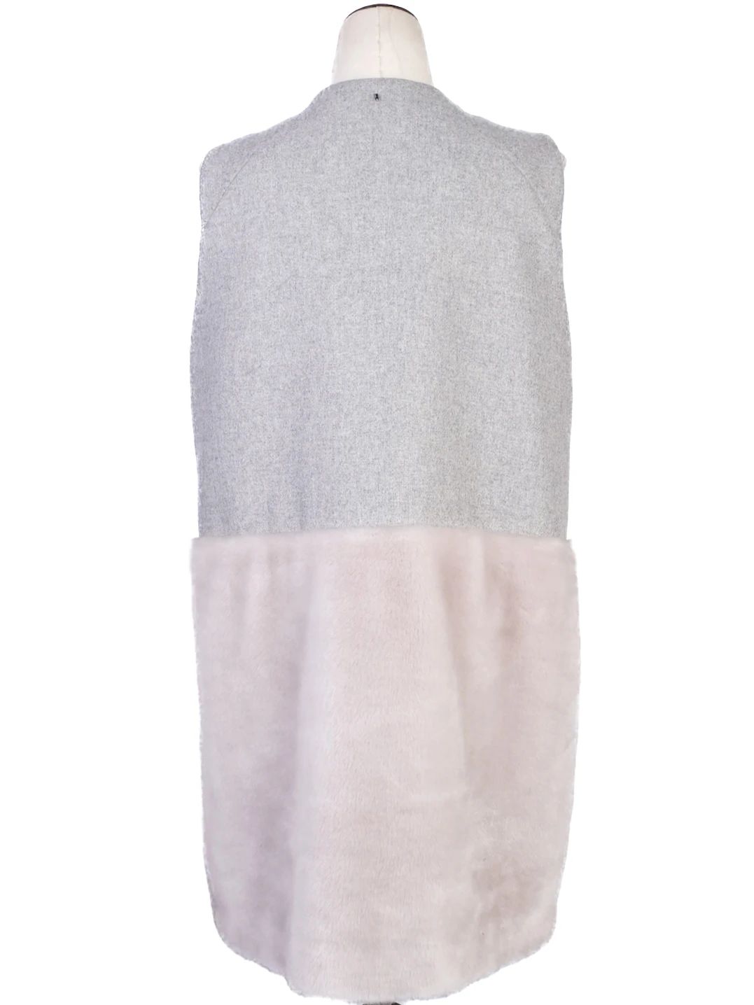 excellent sportmax gray and furry women's vest - size n/a