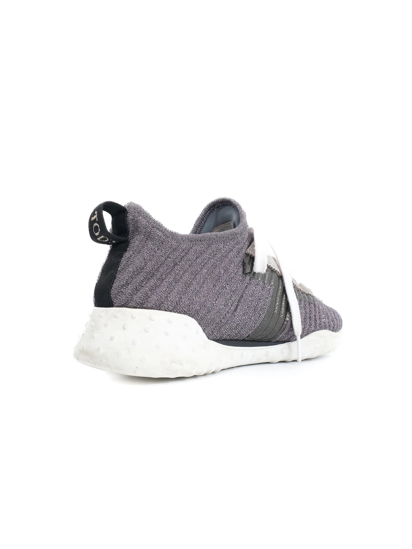 excellent tod's gray textile sneakers size 38 with white sole