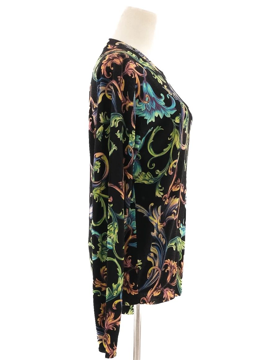 excellent versace long-sleeved shirt wool size s floral pattern