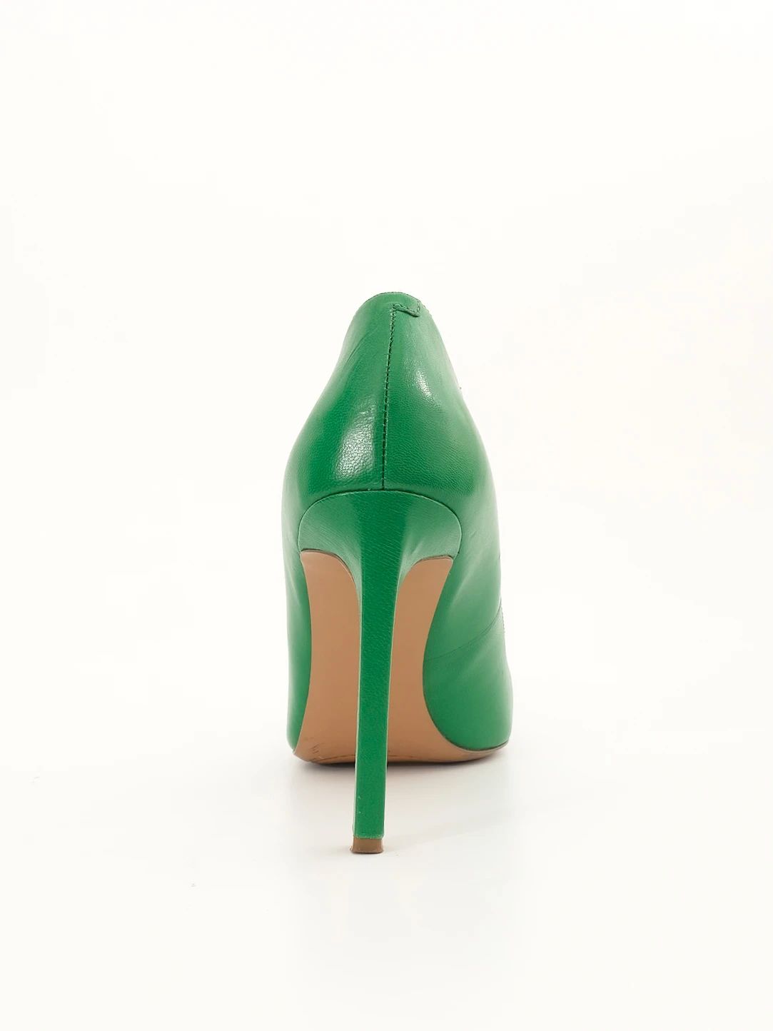 excellent nine west green leather high heeled stiletto shoes size 37.5