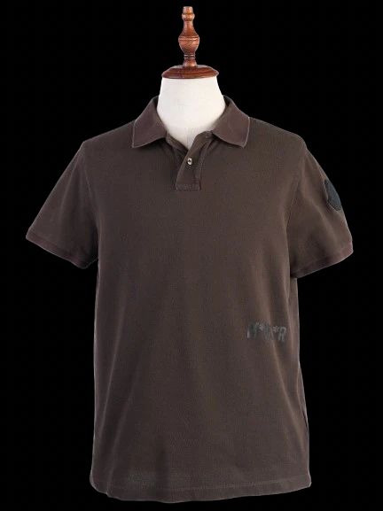 excellent moncler green cotton polo shirt size l with logo
