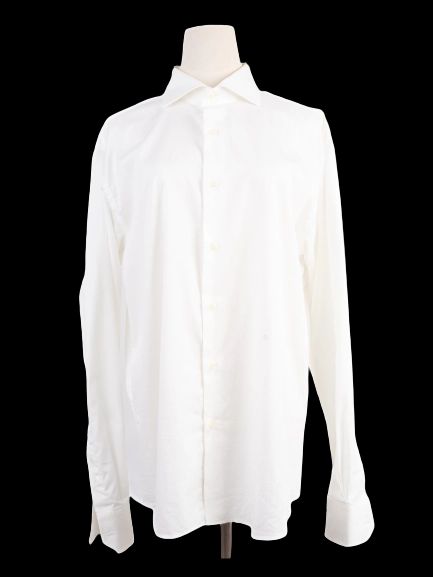 Trussardi Men's XL White Long-Sleeved Cotton Shirt - Excellent Condition