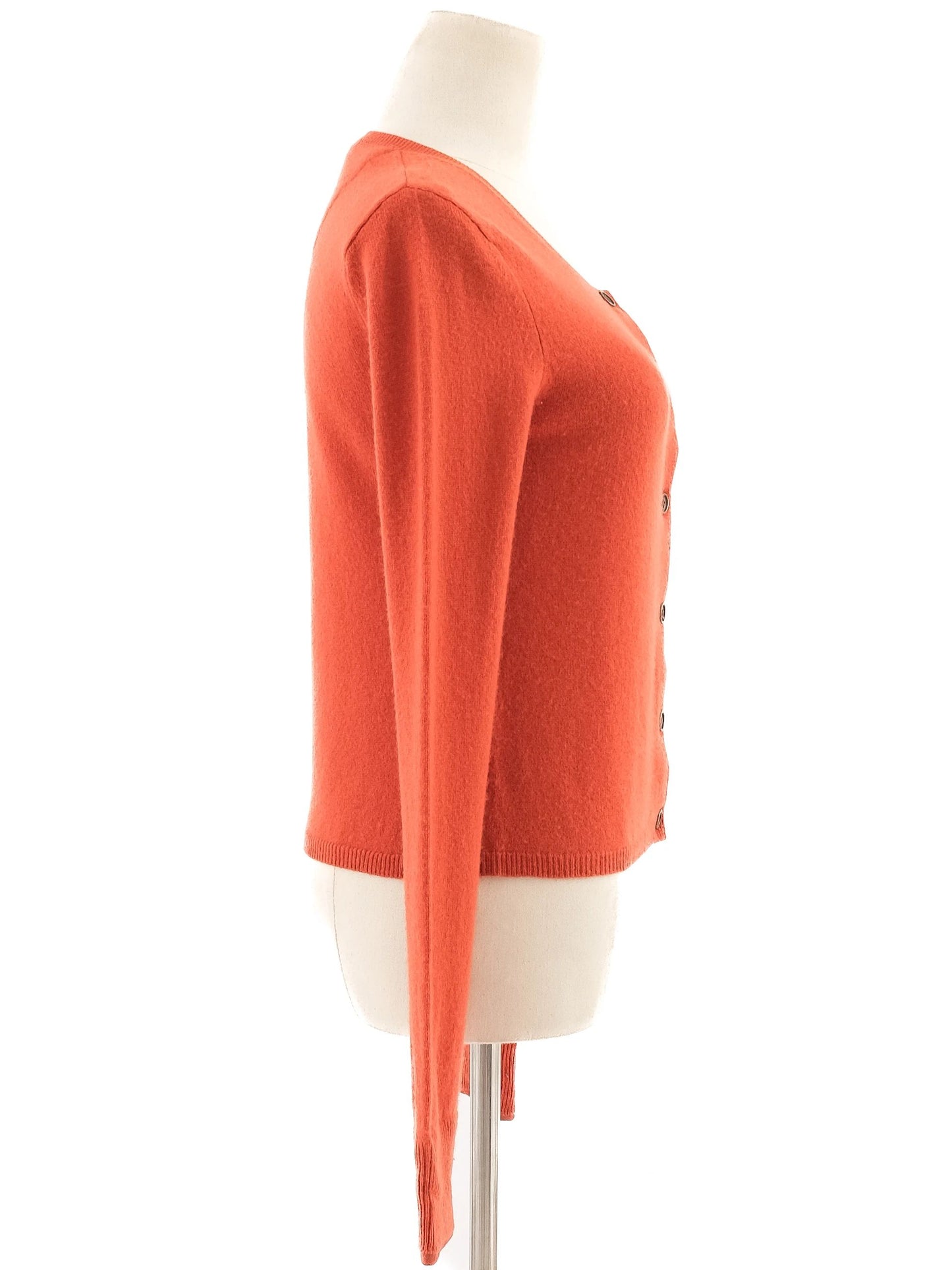 excellent burberry orange cashmere cardigan sweater size xs