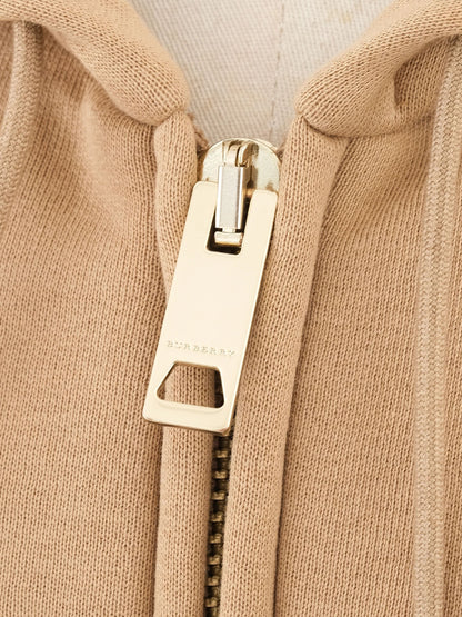 Burberry Orange Zip-Up Hoodie L Excellent Condition Women