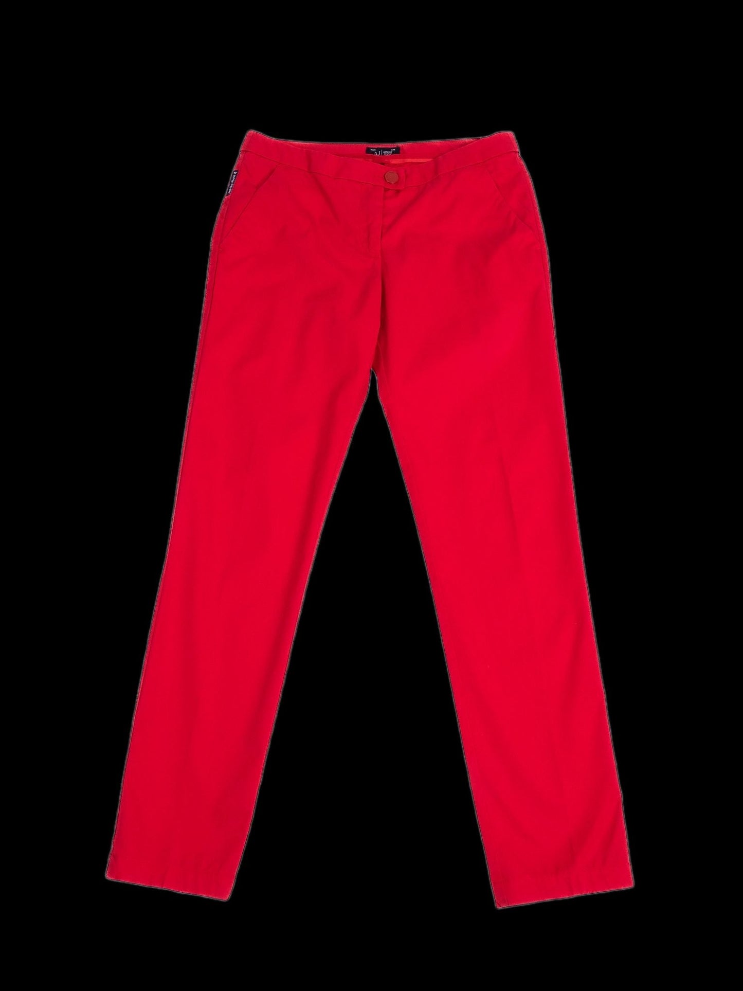 excellent armani jeans red cotton pants for women