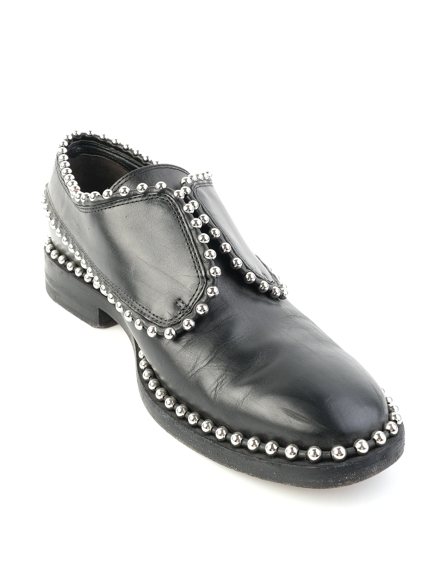 excellent alexander wang black leather shoes size 39 with silver studs