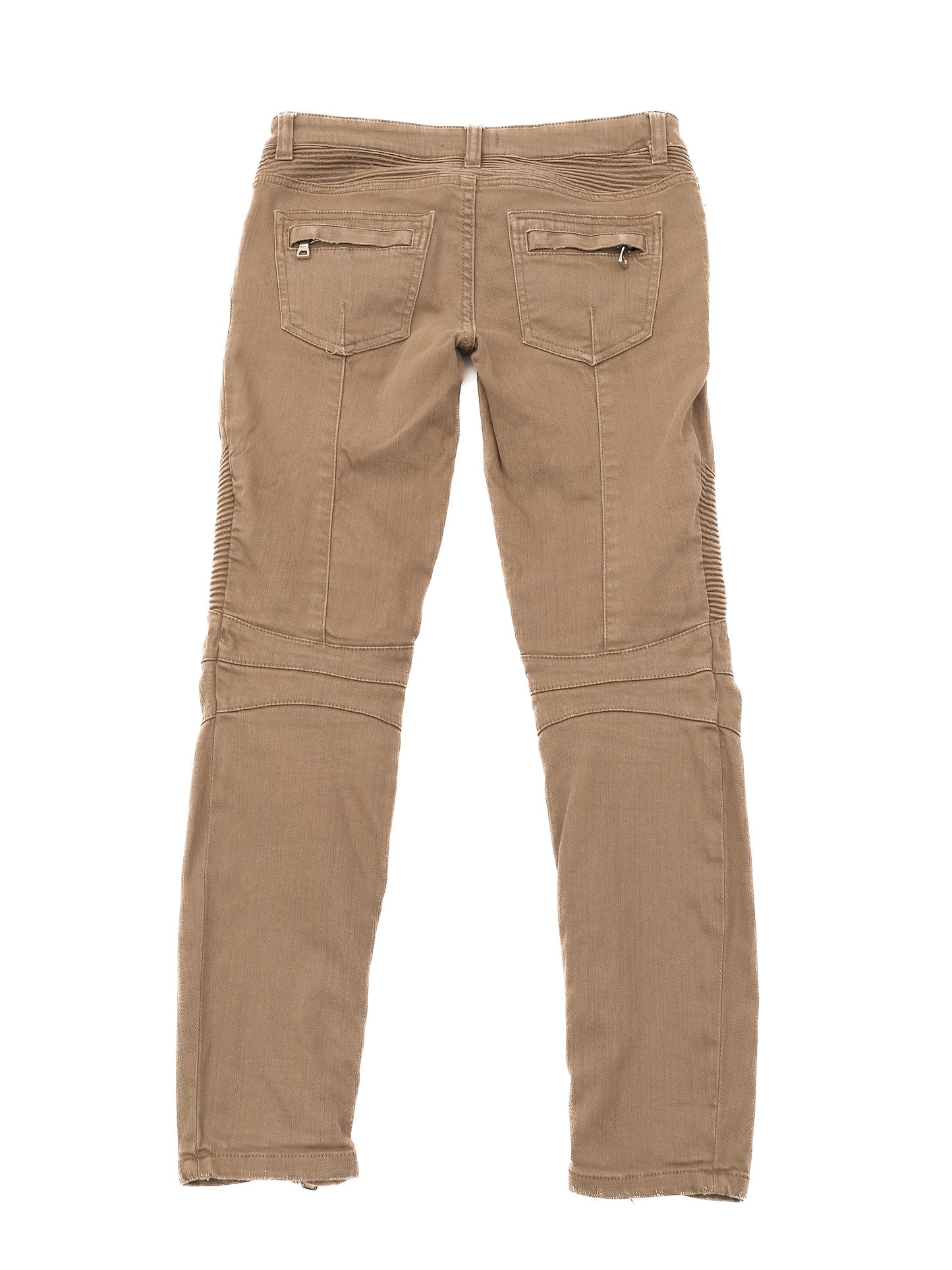 balmain green pants with zipper details size m excellent condition