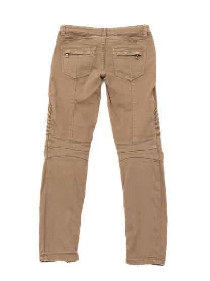 Balmain Green Pants with Zipper Details Size M Excellent Condition
