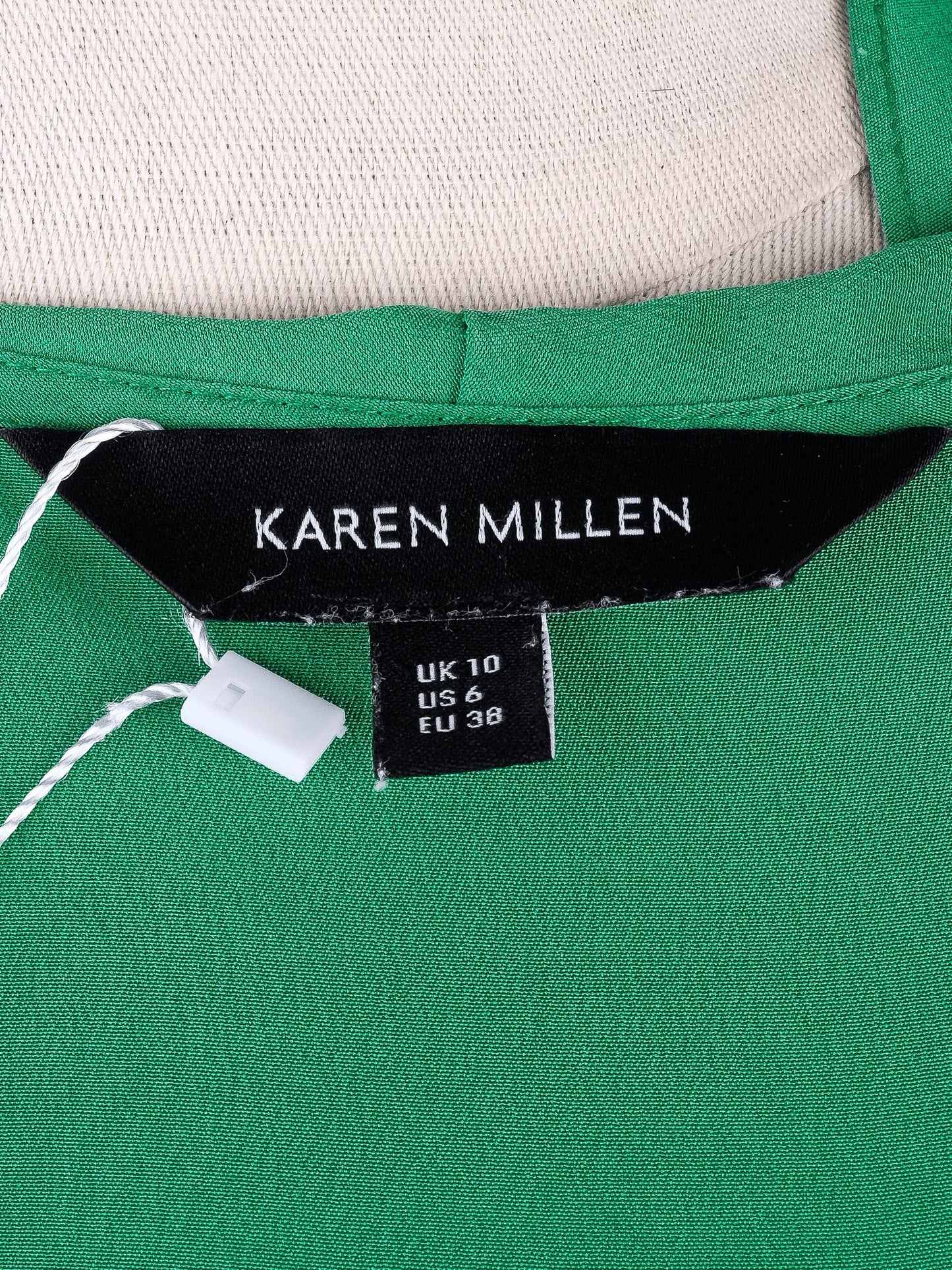 average condition karen millen green silk wrap dress size m