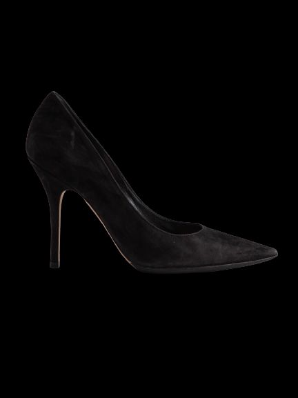 average condition dior black genuine suede high heels size 36