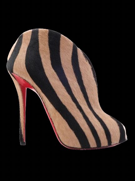 excellent christian louboutin zebra print high heels size 37.5