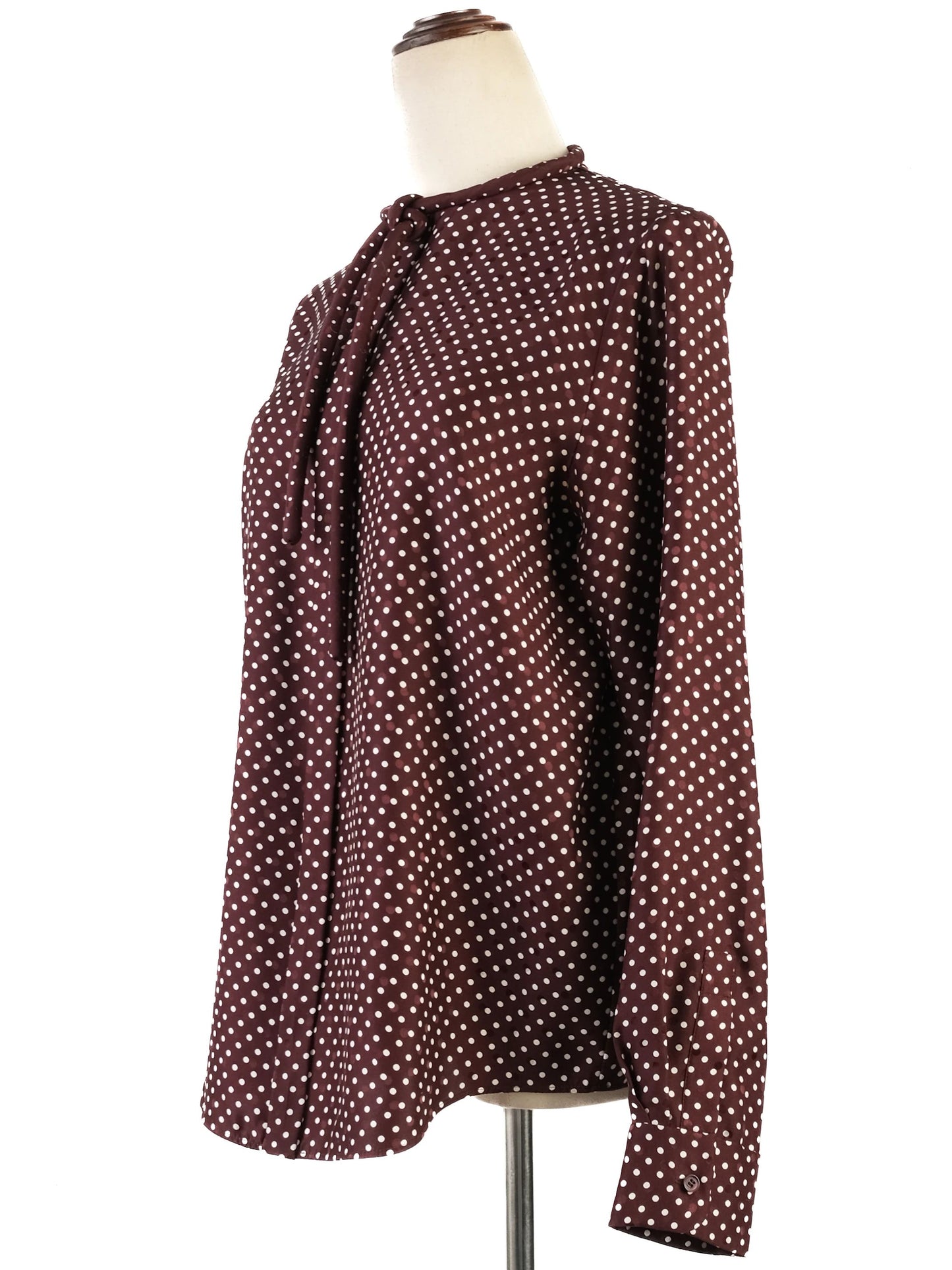 excellent chloe purple silk blouse m with tie detail