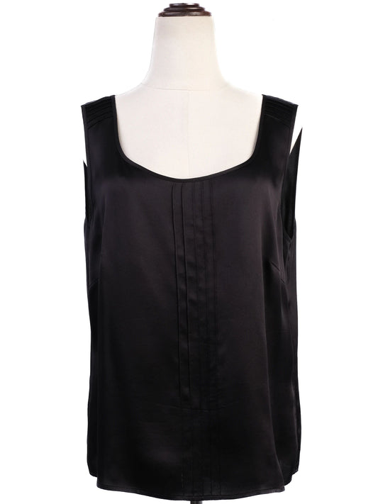Excellent Escada Black Silk Sleeveless Blouse Size M