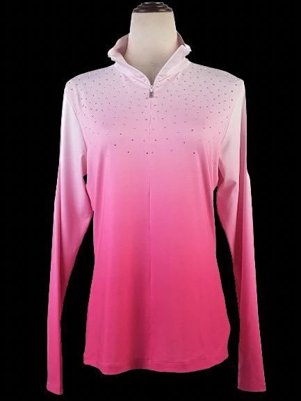 excellent bogner pink gradient long sleeve shirt size m