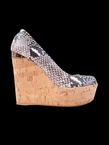 Excellent R&Renzi Wedge-Heeled Shoes Leather Size 36 Snakeskin