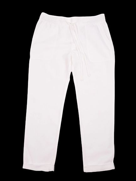 standard james perse white cotton pants xs with drawstring waist