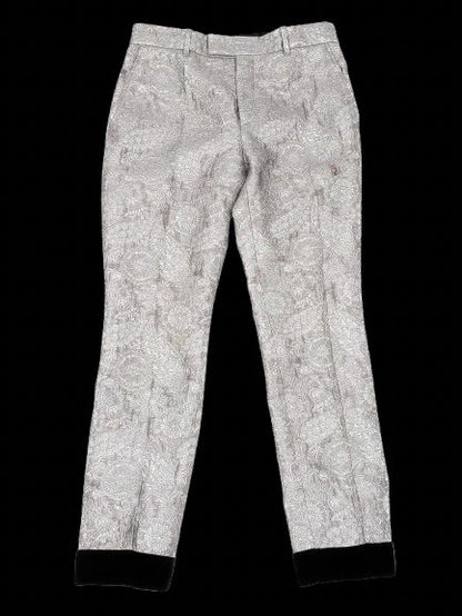 Excellent Gucci Gray Floral Patterned Pants Size M Made in Italy