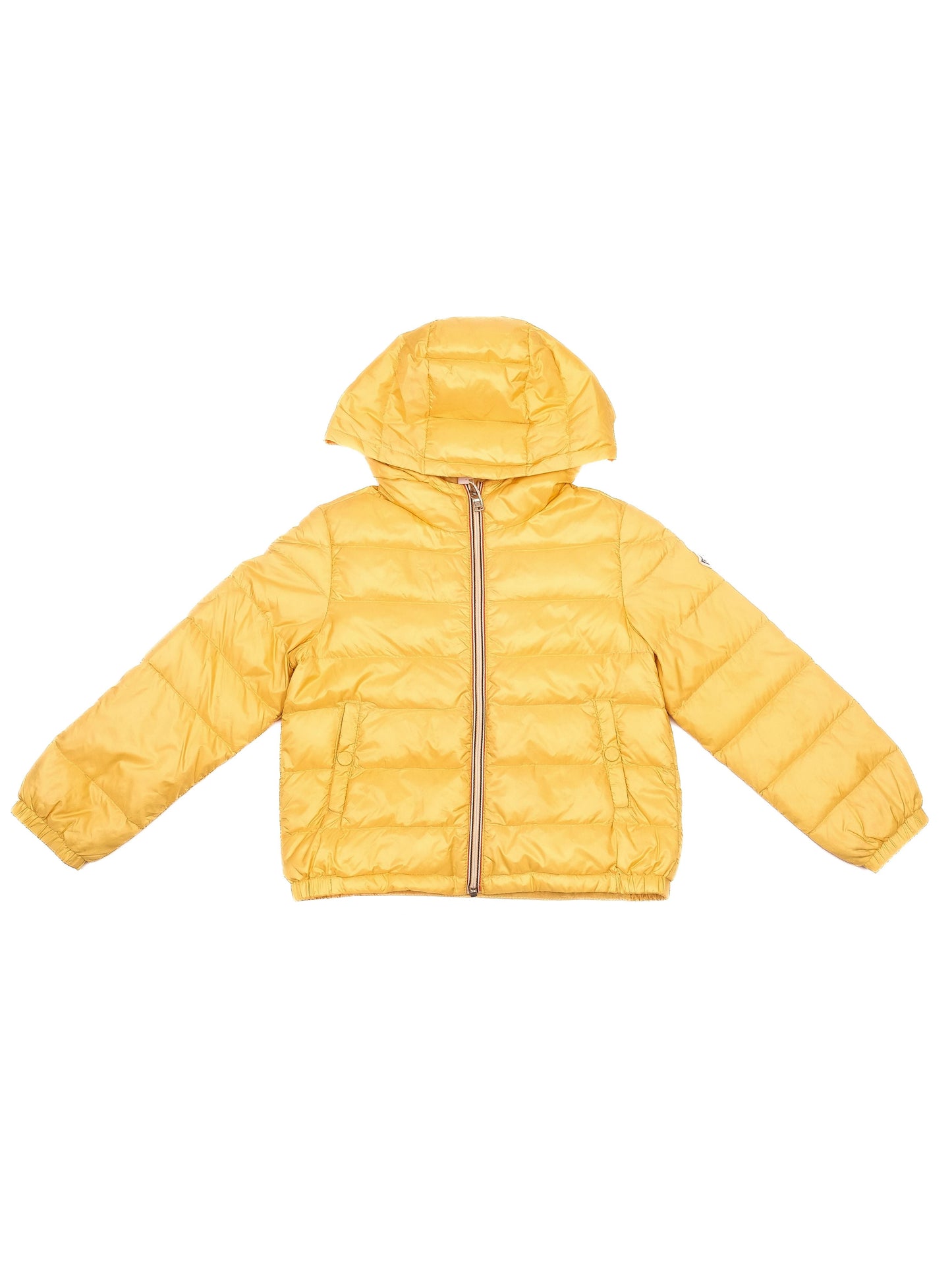 average moncler yellow puffer jacket for kids, size 4