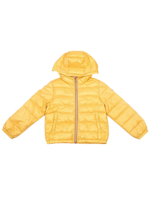Average Moncler Yellow Puffer Jacket for Kids, Size 4