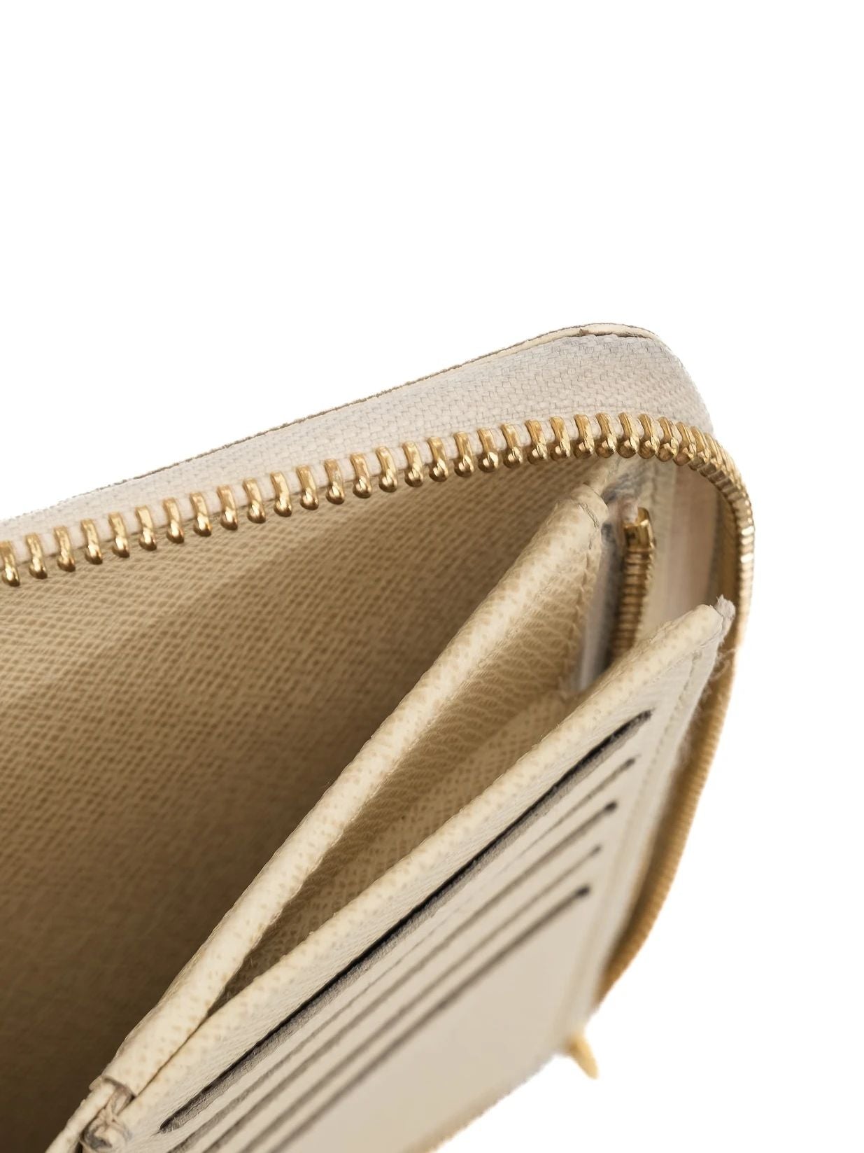 excellent louis vuitton checkered leather wallet with gold zipper
