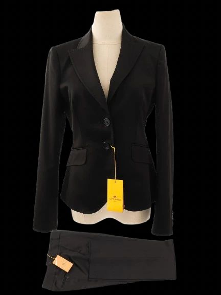 new etro black blazer jacket women's size m cotton