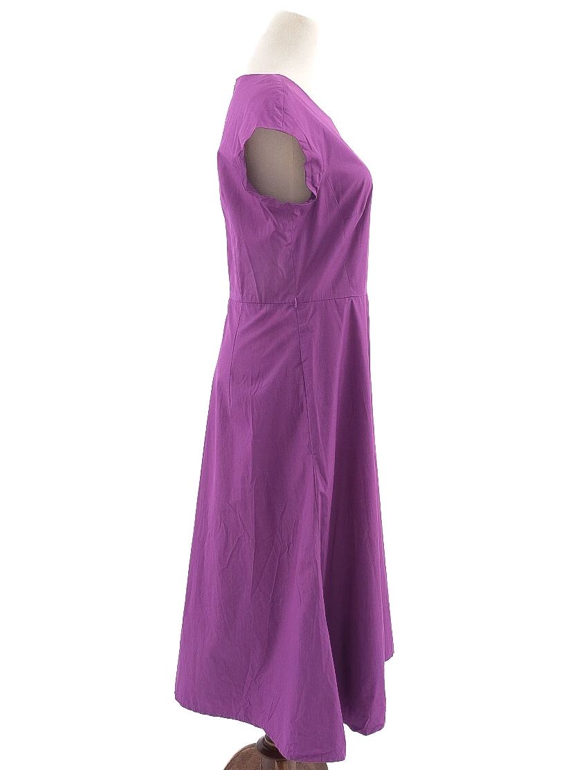 excellent max mara purple cotton dress xl short sleeve