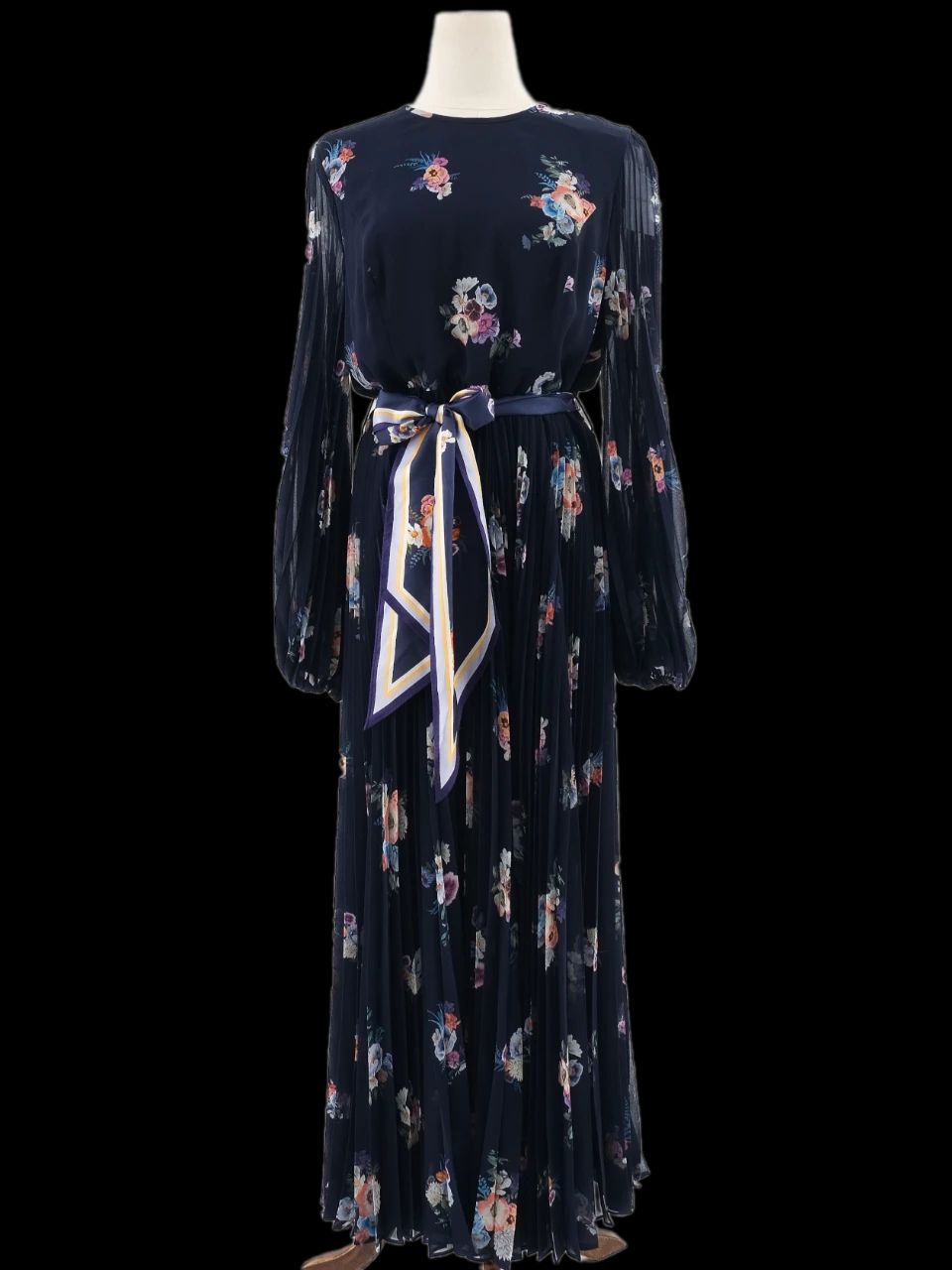 new zimmerman floral maxi dress blue polyester size l