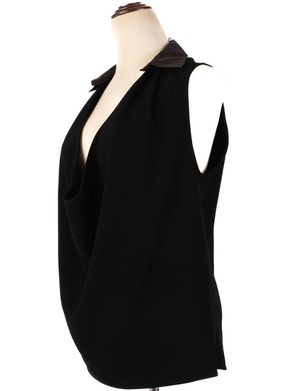 Excellent Balenciaga Black Sleeveless Top Triacetate Women