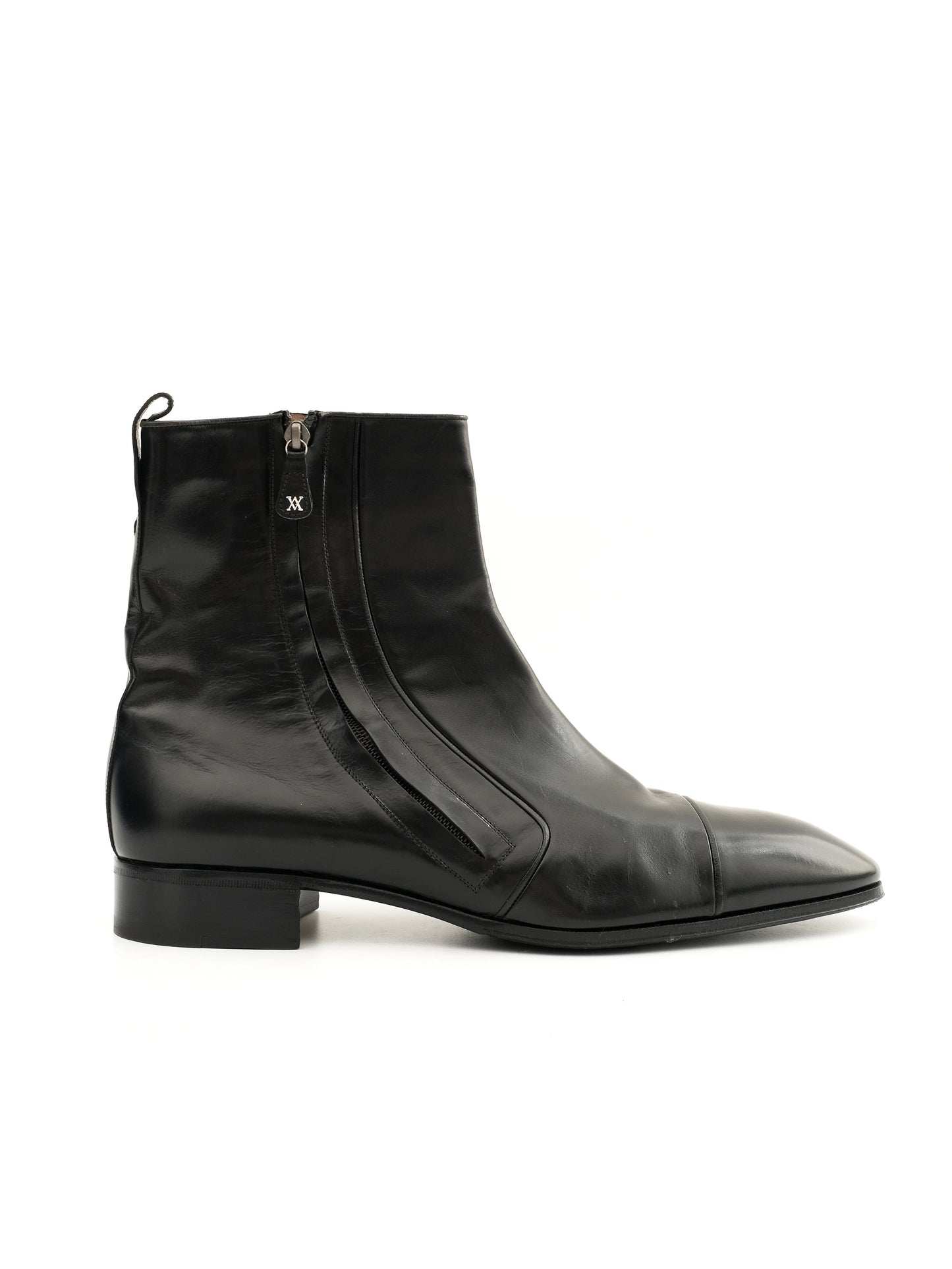 new antonio grand bottier black leather ankle boots size 45