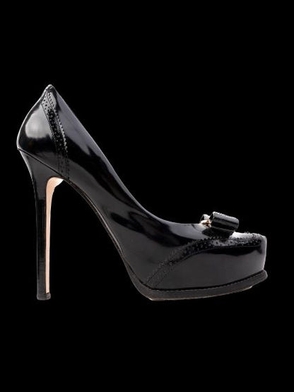 Excellent Salvatore Ferragamo Black Leather High Heels Size 39.5