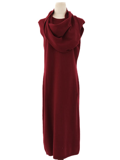 Excellent Joseph Red Wool Sleeveless Dress Size L with Cowl Neck