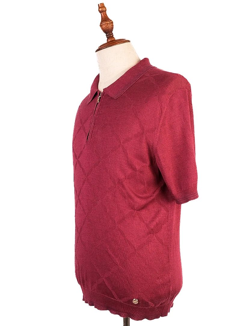 excellent castello d'oro red cotton sweater size l short sleeve