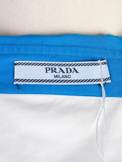 Excellent Prada White Nylon Long-Sleeve Shirt Size M