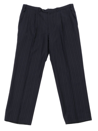 Excellent BRIONI Black Wool Pinstripe Suit Jacket Size XL