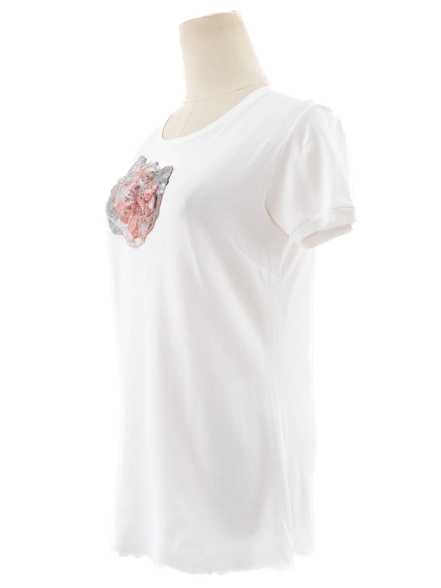good dolce gabbana white floral cotton t-shirt size s women