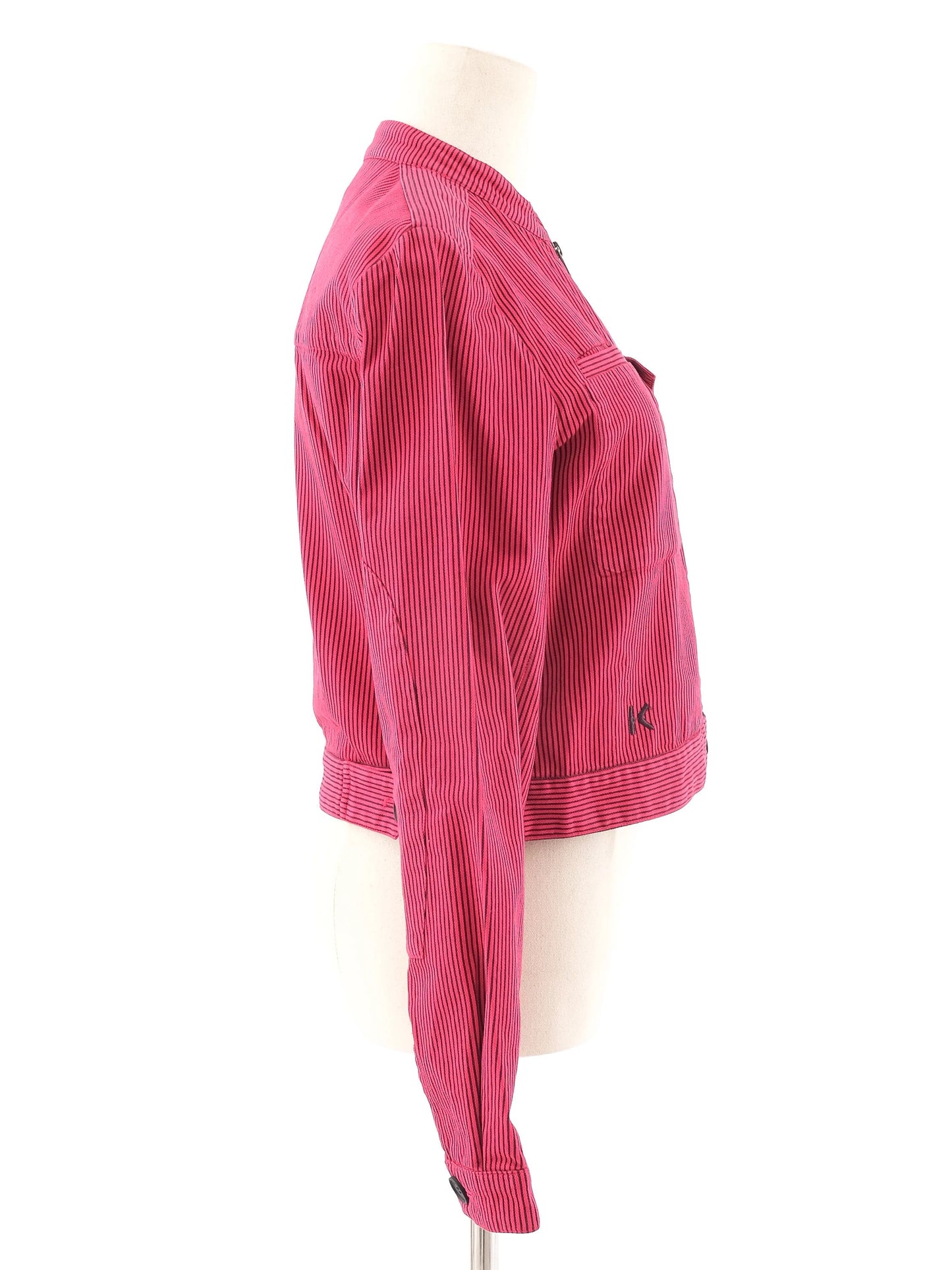 excellent kenzo red zip-up cotton jacket women size n/a