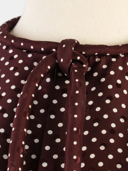 Excellent Chloe Purple Silk Blouse M with Tie Detail