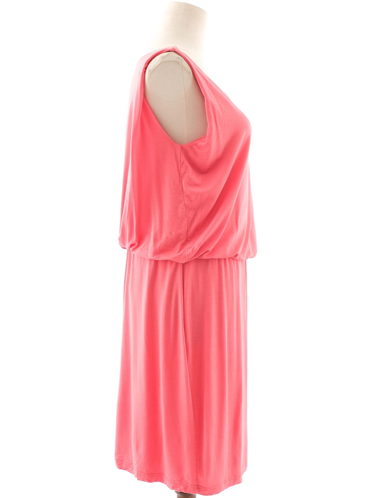 allude excellent red viscose sleeveless dress size m
