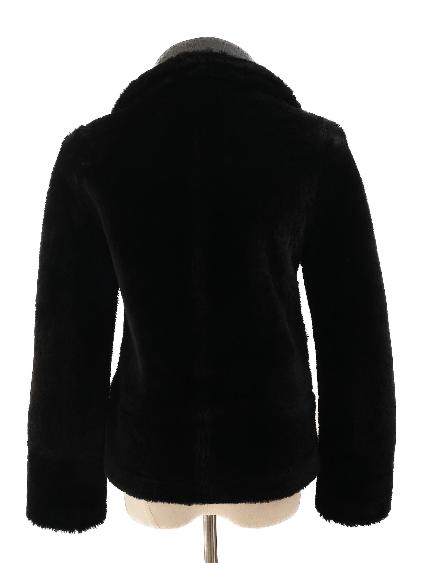 good reiss black leather & faux fur jackets size xs
