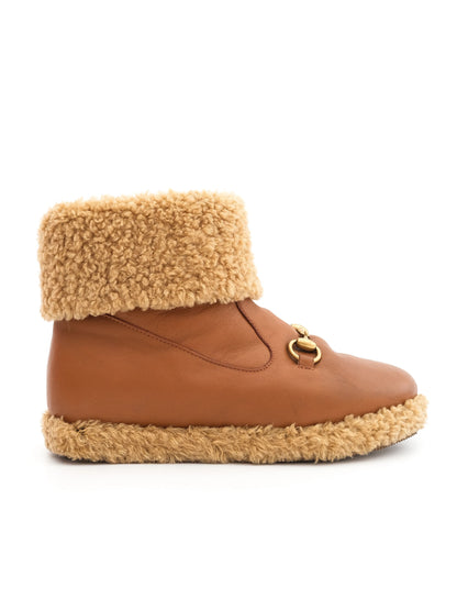 Excellent Gucci Kids Shoes Orange Leather Size 32 with Fleece Lining