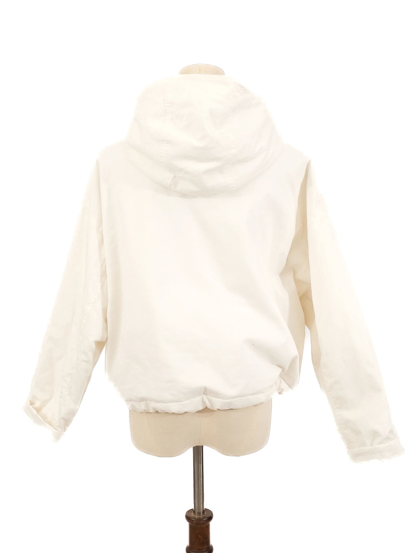 excellent fabiana filippi white hooded jacket size s viscose