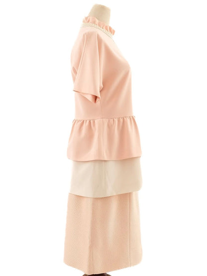 Excellent Moschino Pink Peplum Top & Pencil Skirt Set Size M