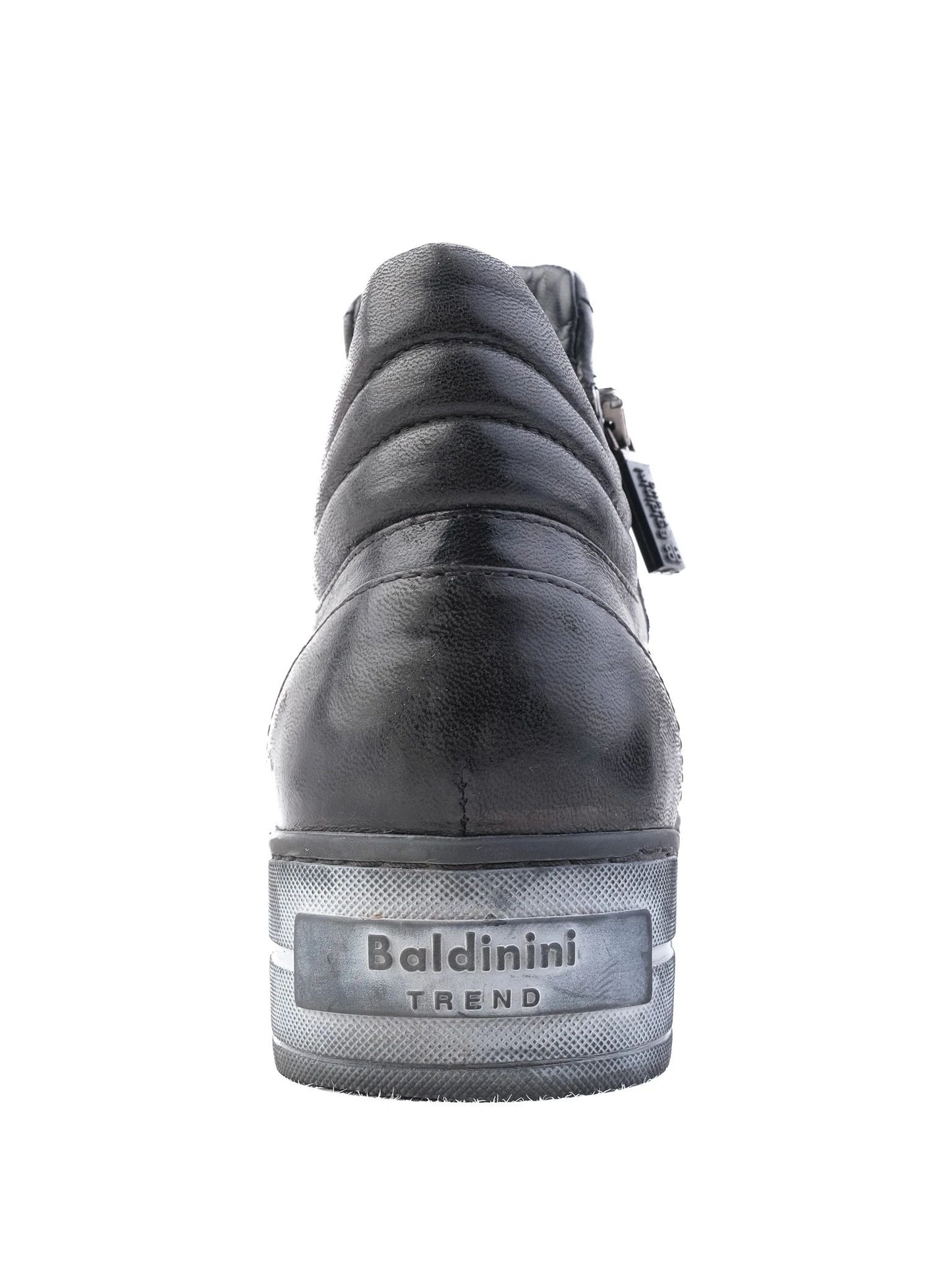 excellent baldinini black leather high-top sneakers size 38