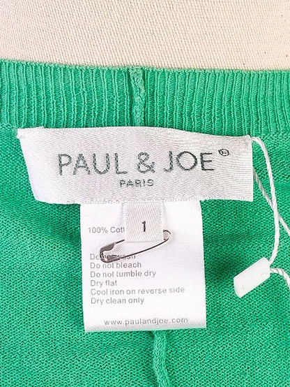 Excellent Paul&Joe Green Cotton Oversized Cardigan Size M