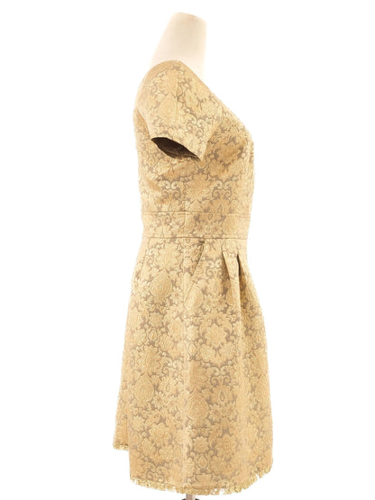 Excellent Paul&Joe Yellow Floral Brocade Dress Size M